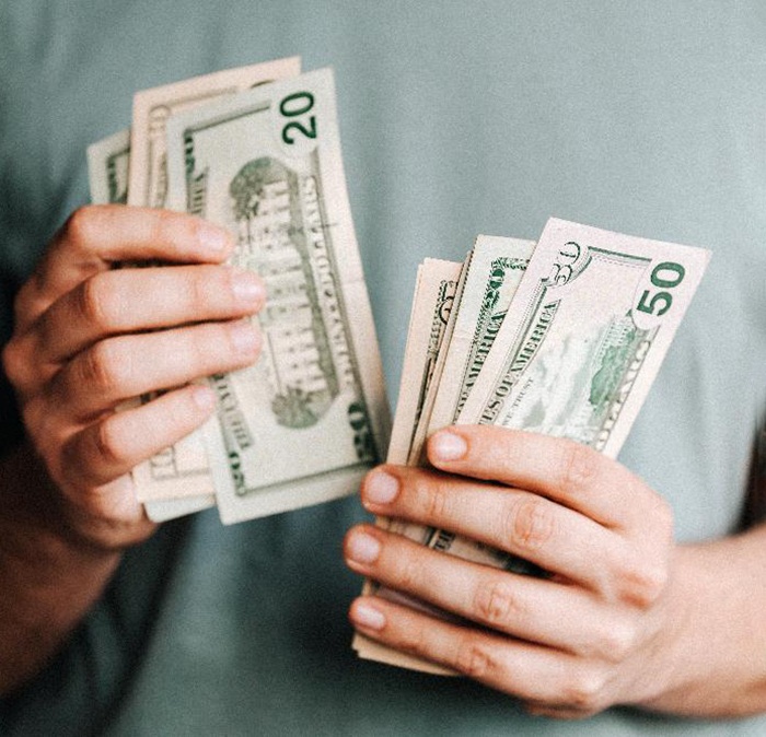 Man with cash in his hands