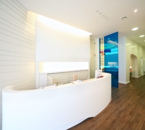 Welcoming dental office reception desk